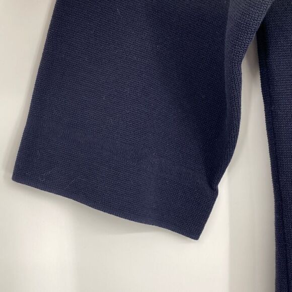 J.Crew Cotton Knit Dress 3/4 Sleeve Pullover Crew Neck Navy MP - Picture 5 of 14
